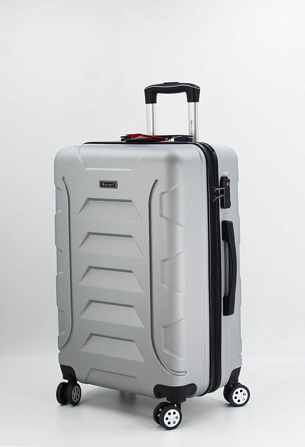 luggage travel trolley with 4 wheels 3 pieces set,silver 8019